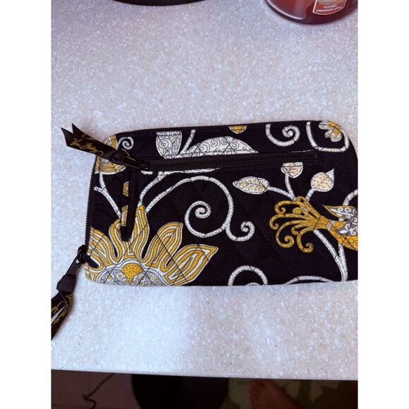 Vera Bradley Retired Black & Yellow Bird Zip Wallet - EUC - Picture 2 of 10